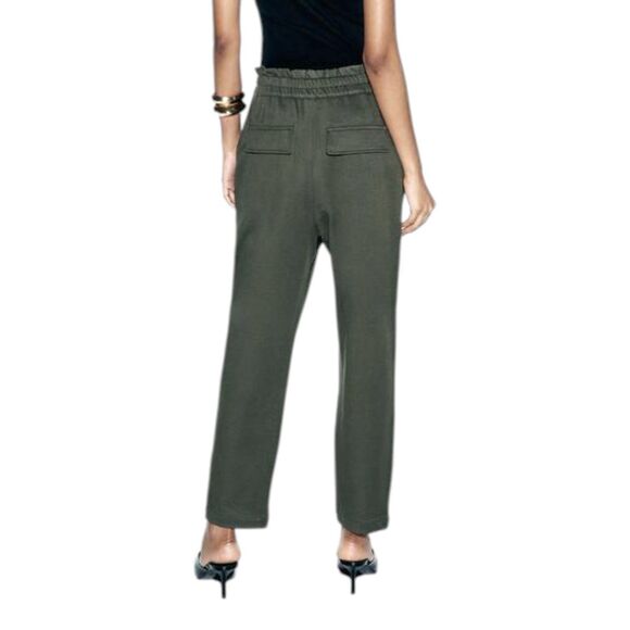 ZARA NWOT ELASTIC WAIST PAPERBAG PANTS Size L - Picture 2 of 12